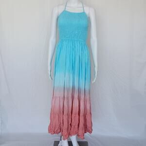 Naia Maxi Dress - Turquoise Peach Ombre